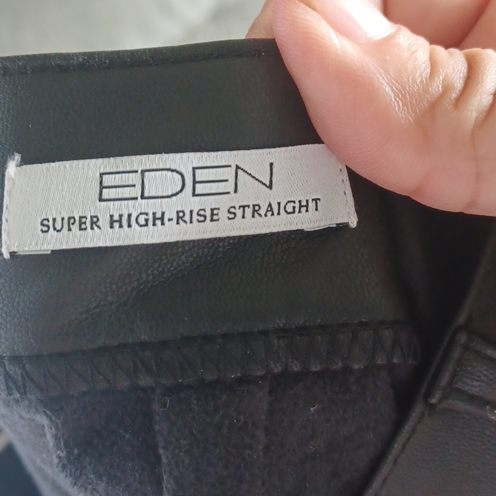 Sofia Jeans by Sofia Vergara Faux Leather Pants Size 12 Black, Eden Super Rise - Picture 6 of 8